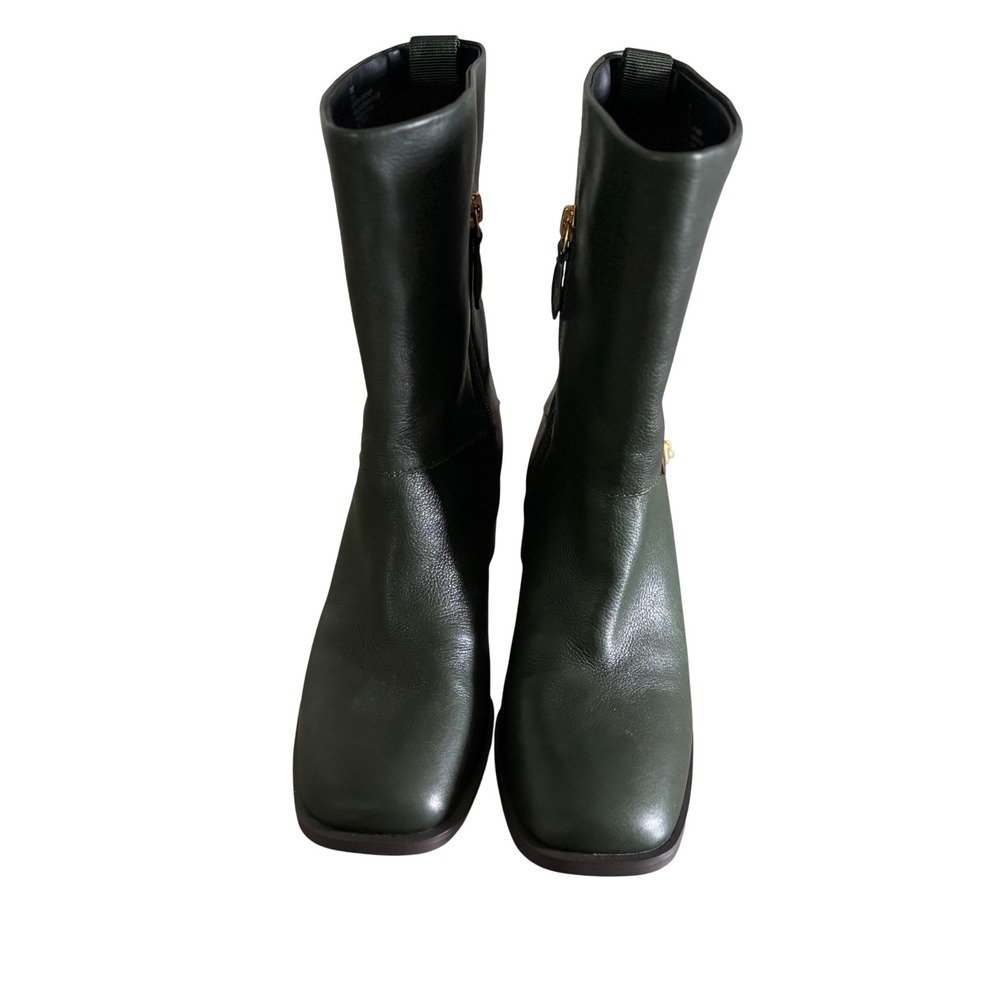 Aerosoles Women's Green Leather Square Toe‎ Block Heel Boot Size 6 - Picture 2 of 9